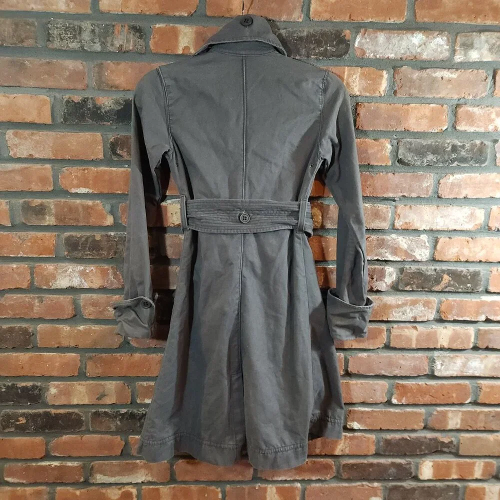 Mike & Chris Double-breasted Belted Canvas Trench Coat Minimalist Women's XS